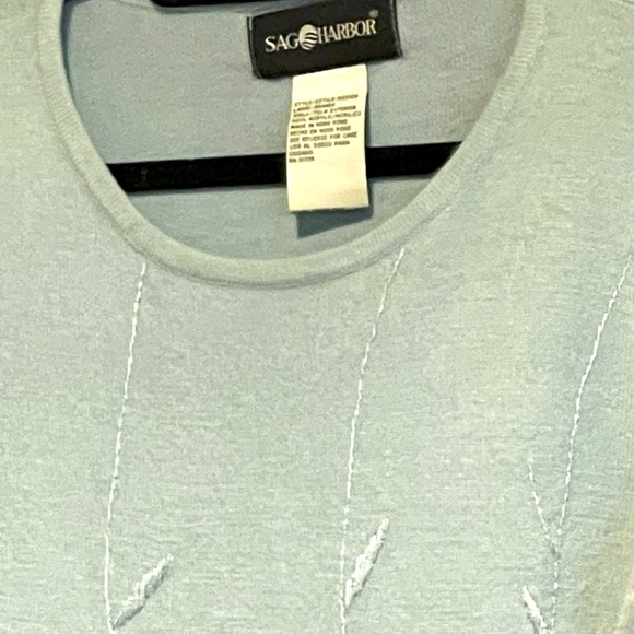 Super soft Sweater fine Gauge Embroidered tunic Blue - Picture 6 of 7